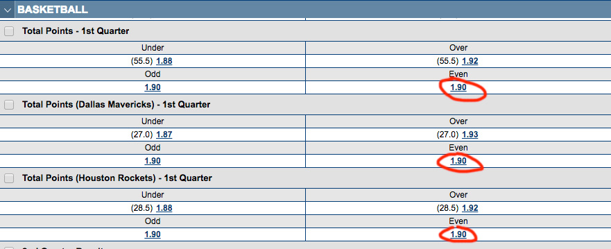 Basketball accumulator bet